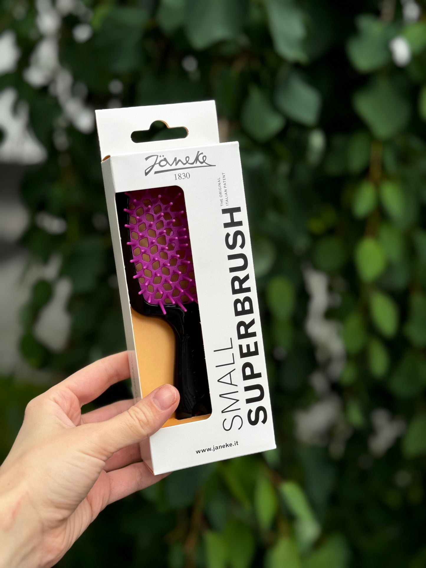 Щітка для волосся Janeke Small Superbrush The Original Italian Patent Black+Fuchsia