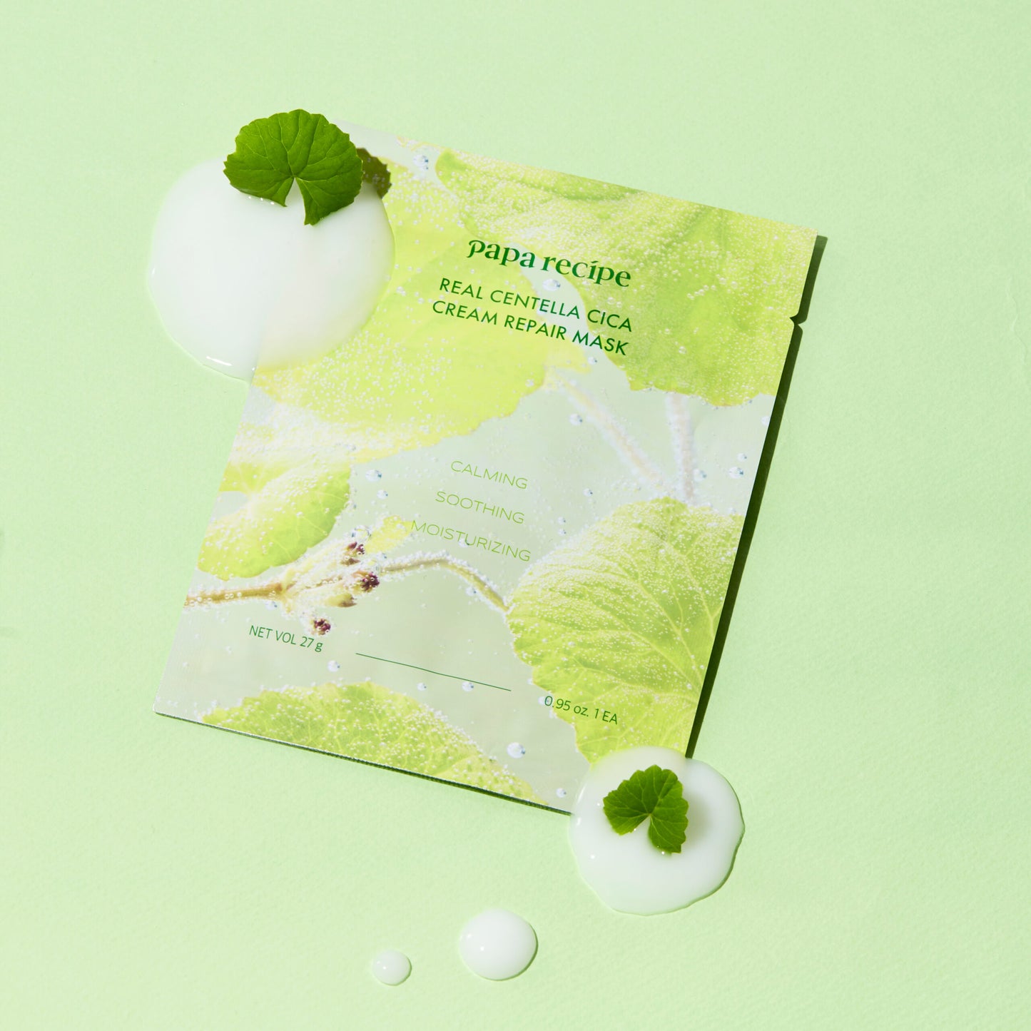 Відновлювальна тканинна маска з екстрактом центелли Papa Recipe Real Centella Cica Cream Repair Mask, 27 g