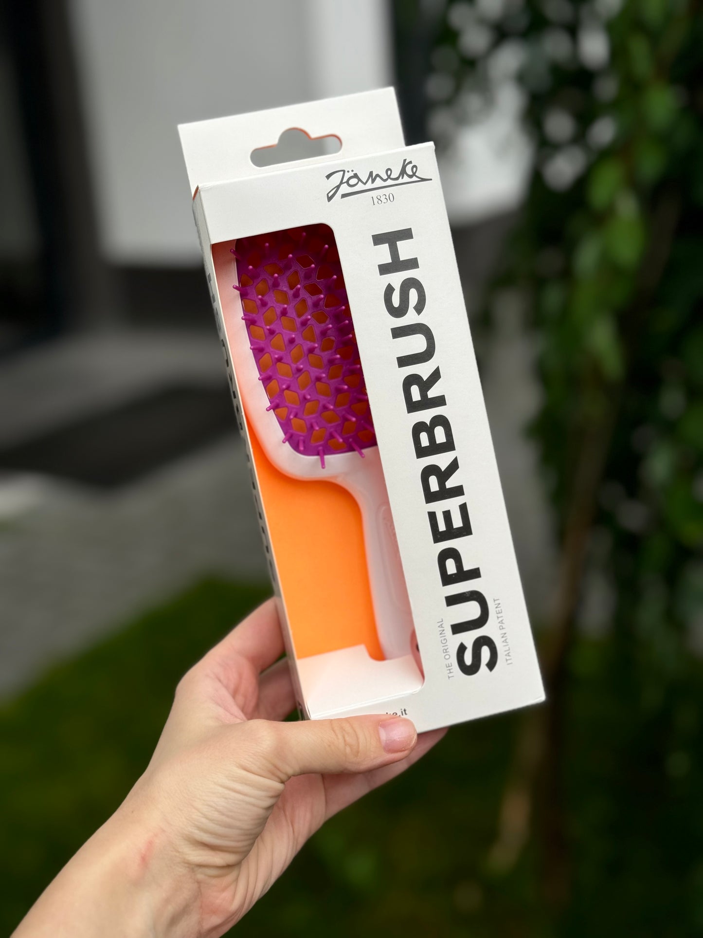 Щітка для волосся Janeke Superbrush The Original Italian Patent White+Fuchsia