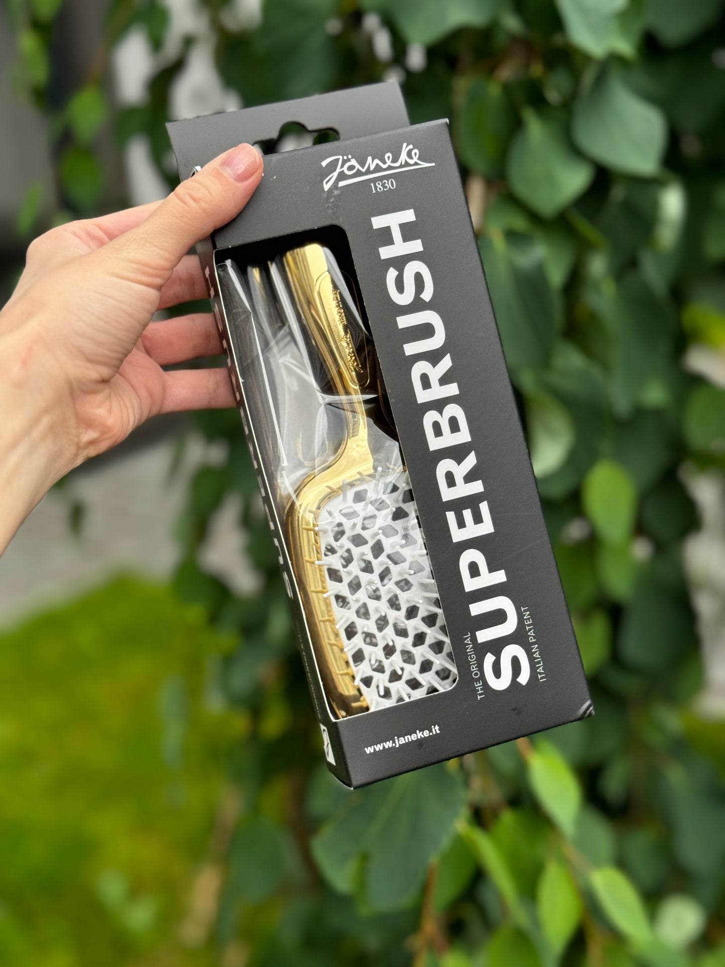 Щітка для волосся Janeke Superbrush The Original Italian Patent Gold+White
