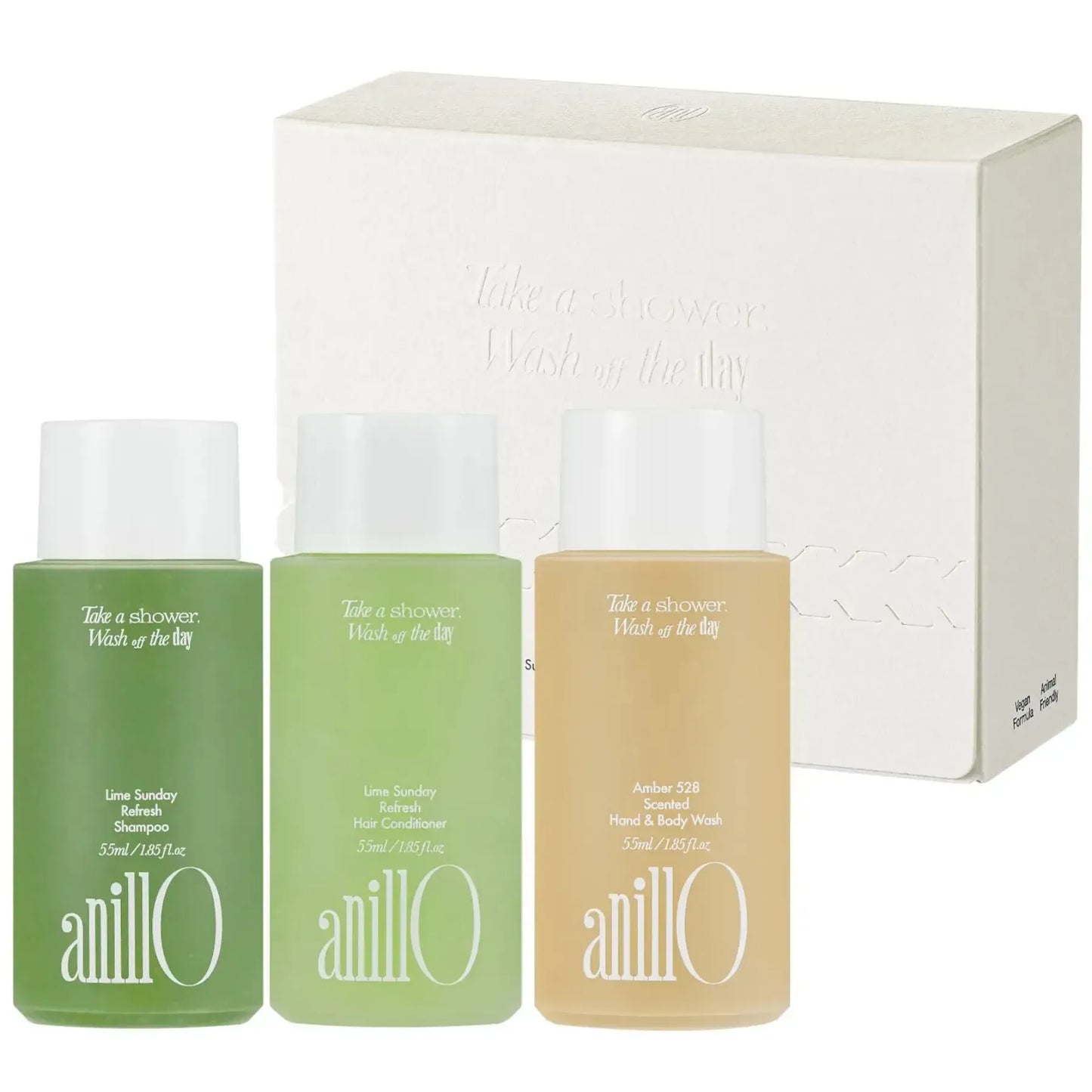 Набір для волосся та тіла ANILLO Lime Sunday & Amber 528 Travel Shower Kit, 55mlx3