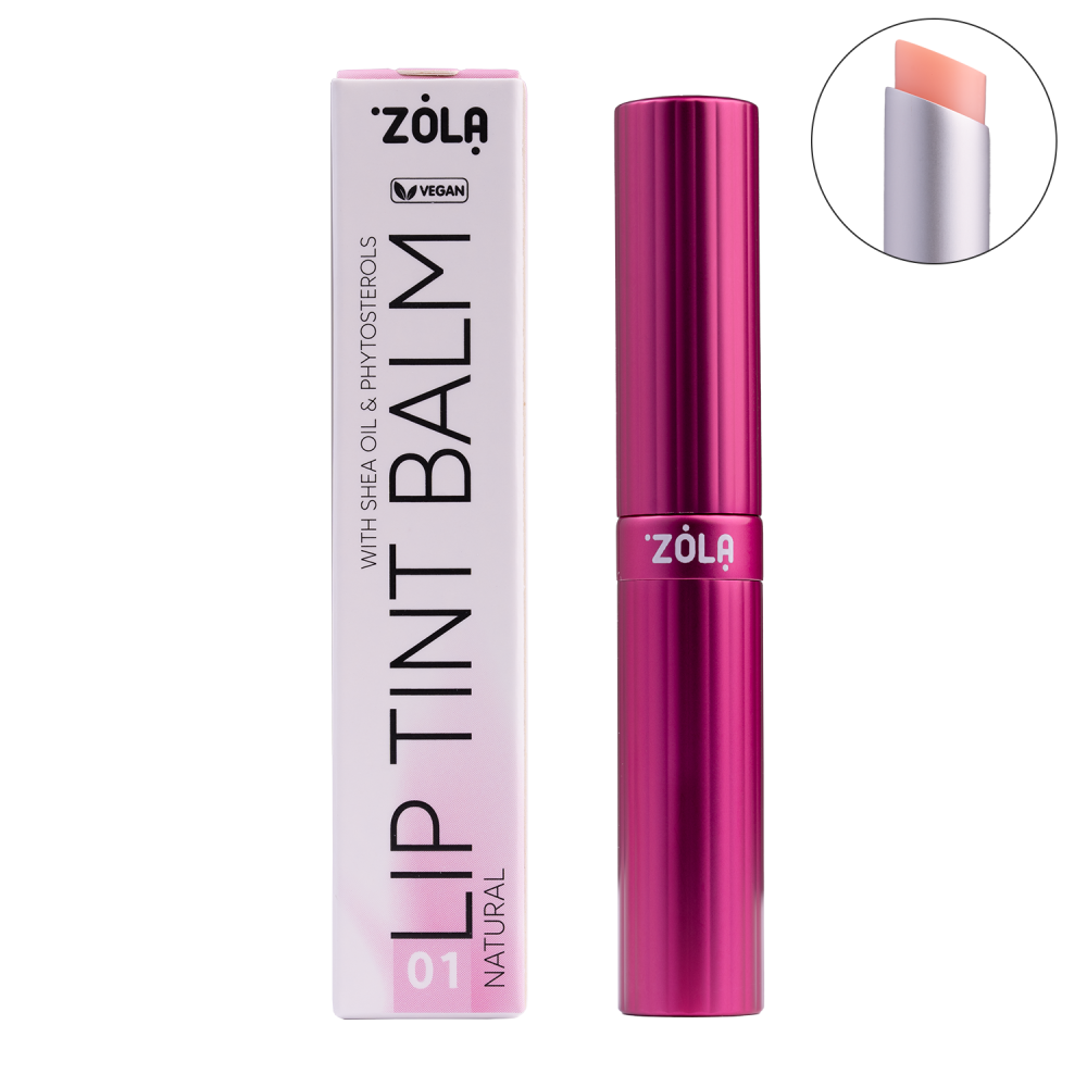 Відтінковий бальзам для губ ZOLA Lip Tint Balm (01 Natural)