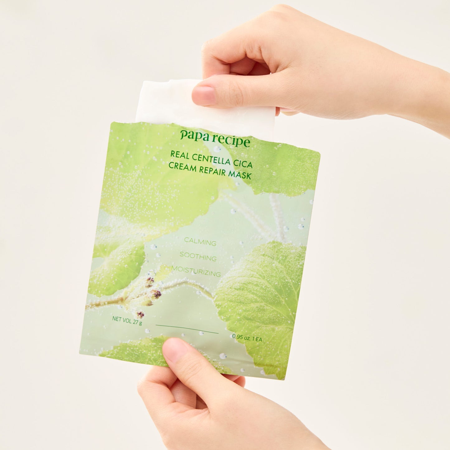 Відновлювальна тканинна маска з екстрактом центелли Papa Recipe Real Centella Cica Cream Repair Mask, 27 g
