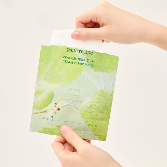Відновлювальна тканинна маска з екстрактом центелли Papa Recipe Real Centella Cica Cream Repair Mask, 27 g