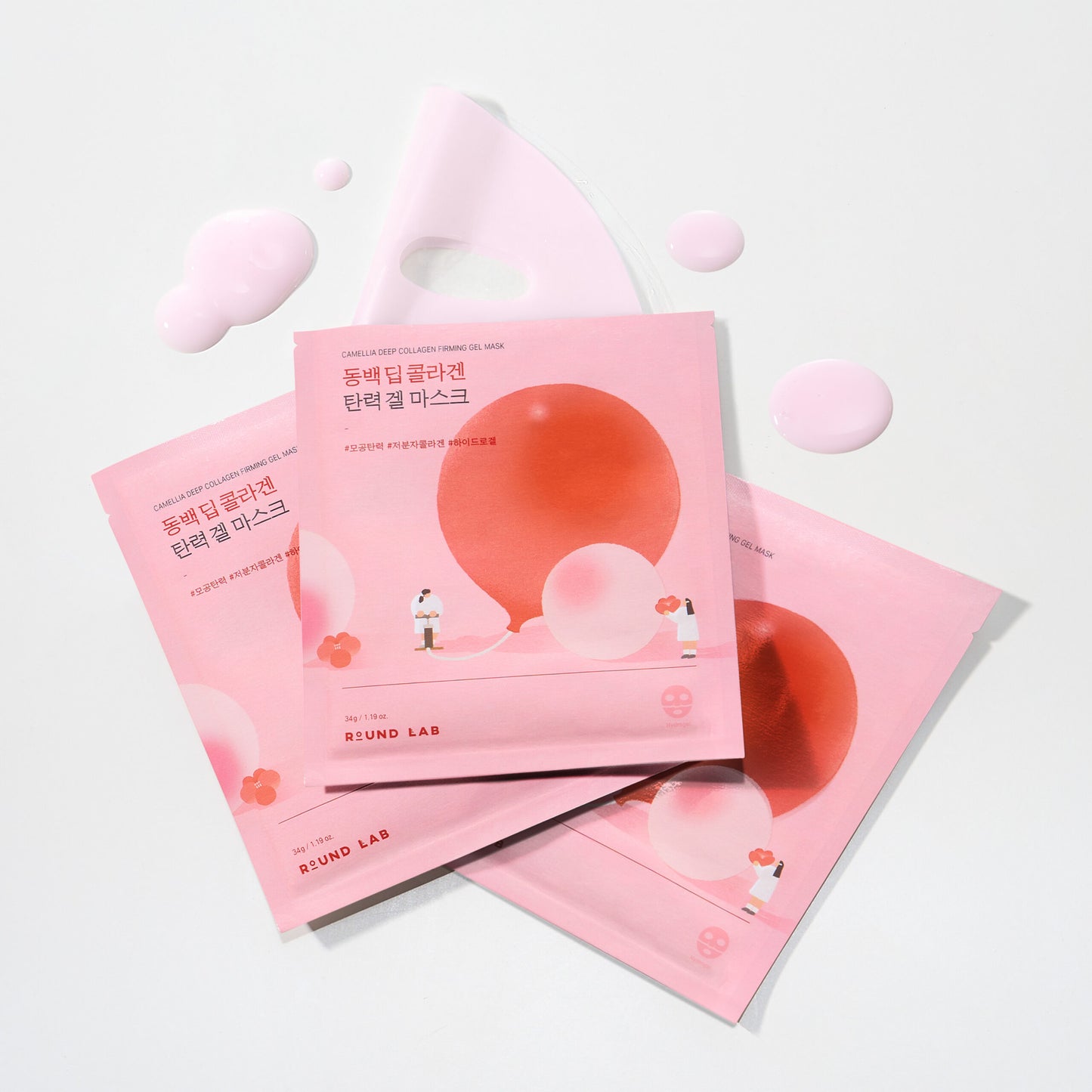 Гелева маска з колагеном ROUND LAB Camellia Deep Collagen Firming Gel Mask, 34 ml
