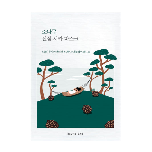 Заспокійлива тканинна маска з екстрактом голок сосни ROUND LAB Pine Calming Cica Mask Sheet, 27 ml