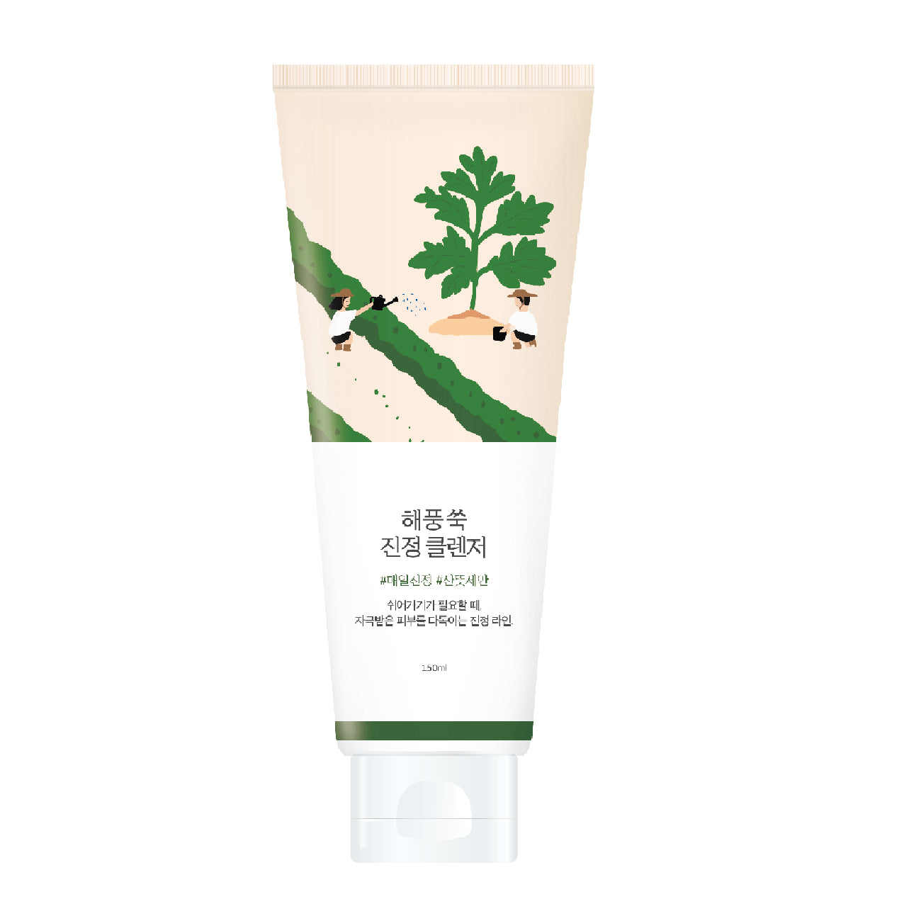 Пінка для вмивання з морським полином ROUND LAB Mugwort Calming Cleanser 150 ml