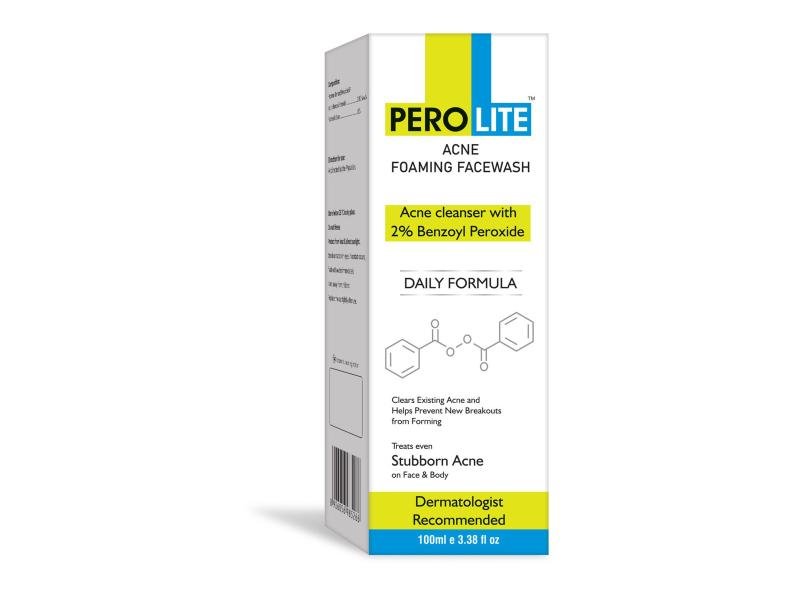 Засіб для вмивання з бензоїл пероксидом 2% PEROLITE Acne Foaming Facewash Benzoyl Peroxide 2%, 100 ml