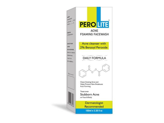 Засіб для вмивання з бензоїл пероксидом 2% PEROLITE Acne Foaming Facewash Benzoyl Peroxide 2%, 100 ml