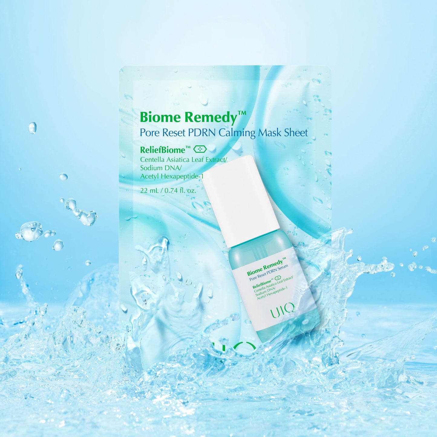 Заспокійлива тканинна маска UIQ Biome Remedy™ Pore Reset PDRN Calming Mask Sheet, 22 ml