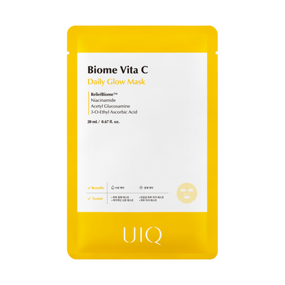 Освітлювальна тканинна маска з вітаміном C UIQ Biome Vita C Daily Glow Mask, 20 ml