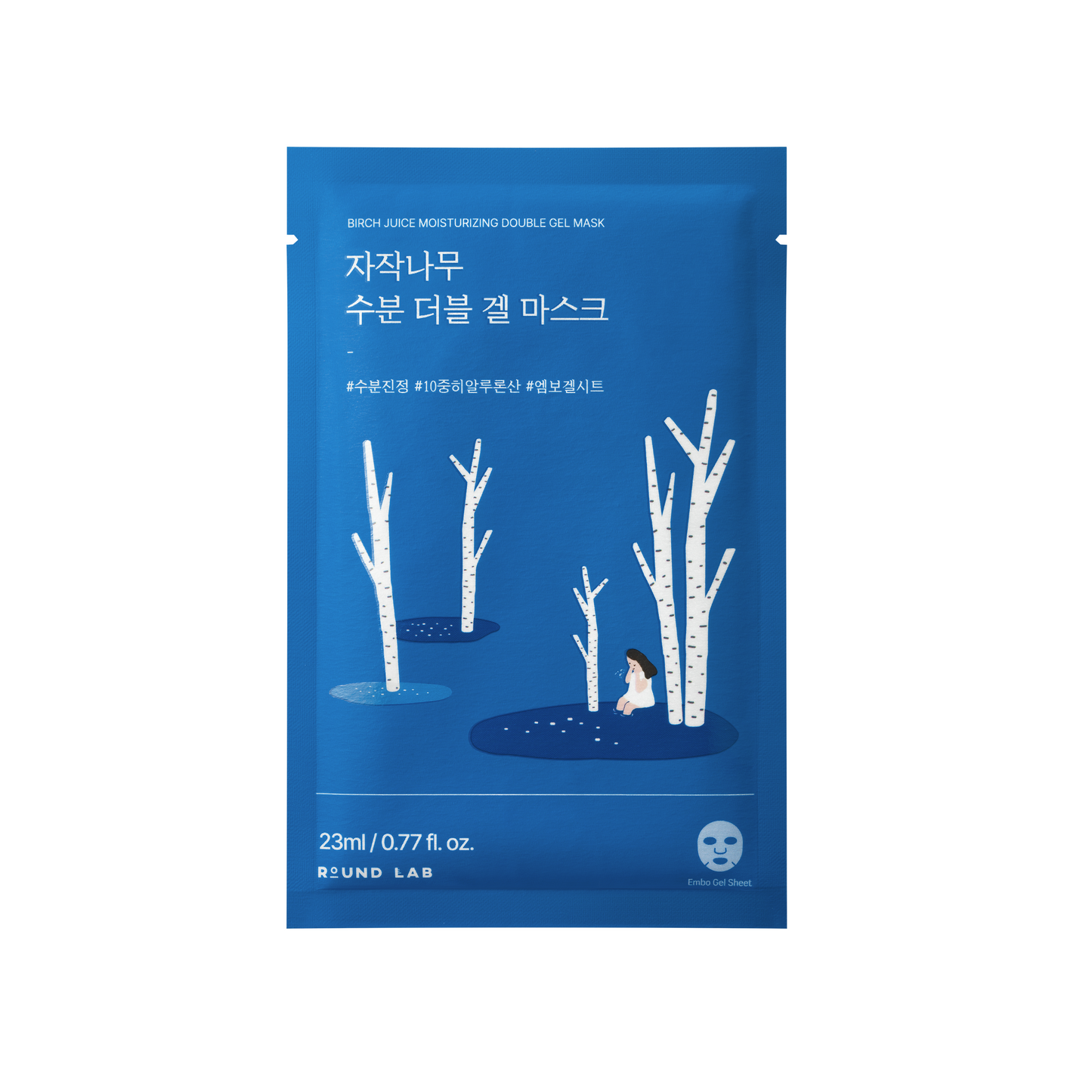 Зволожувальна гелева маска з березовим соком ROUND LAB Birch Juice Moisturizing Double Gel Mask, 23 ml