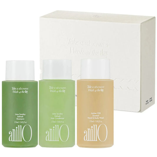 Набір для волосся та тіла ANILLO Lime Sunday & Amber 528 Travel Shower Kit, 55mlx3