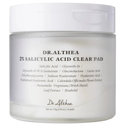 Тонер-педи Dr.Althea 2% Salicylic Acid Clear Pad, 60 шт