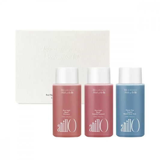 Набір для волосся та тіла ANILLO Rosy Night & Shower Time Travel Kit, 55mlx3