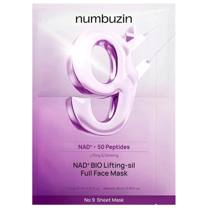 Ліфтинг-маска для пружності шкіри обличчя Numbuzin No.9 NAD Bio Lifting-sil Full Face Mask