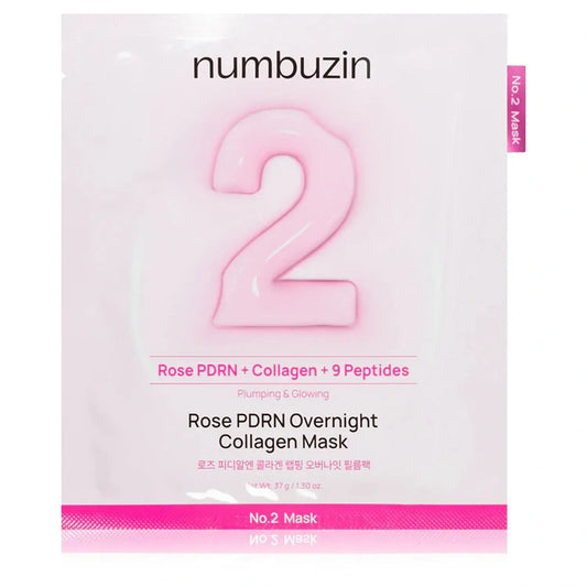 Гідрогелева маска з PDRN та колагеном для пружності шкіри  Numbuzin No.2 Rose PDRN Overnight Collagen Mask, 37 g