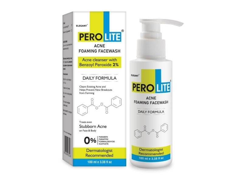 Засіб для вмивання з бензоїл пероксидом 2% PEROLITE Acne Foaming Facewash Benzoyl Peroxide 2%, 100 ml