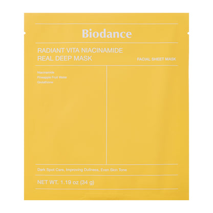 Гідрогелева маска для обличчя Biodance Radiant Vita Niacinamide Real Deep Mask, 34g