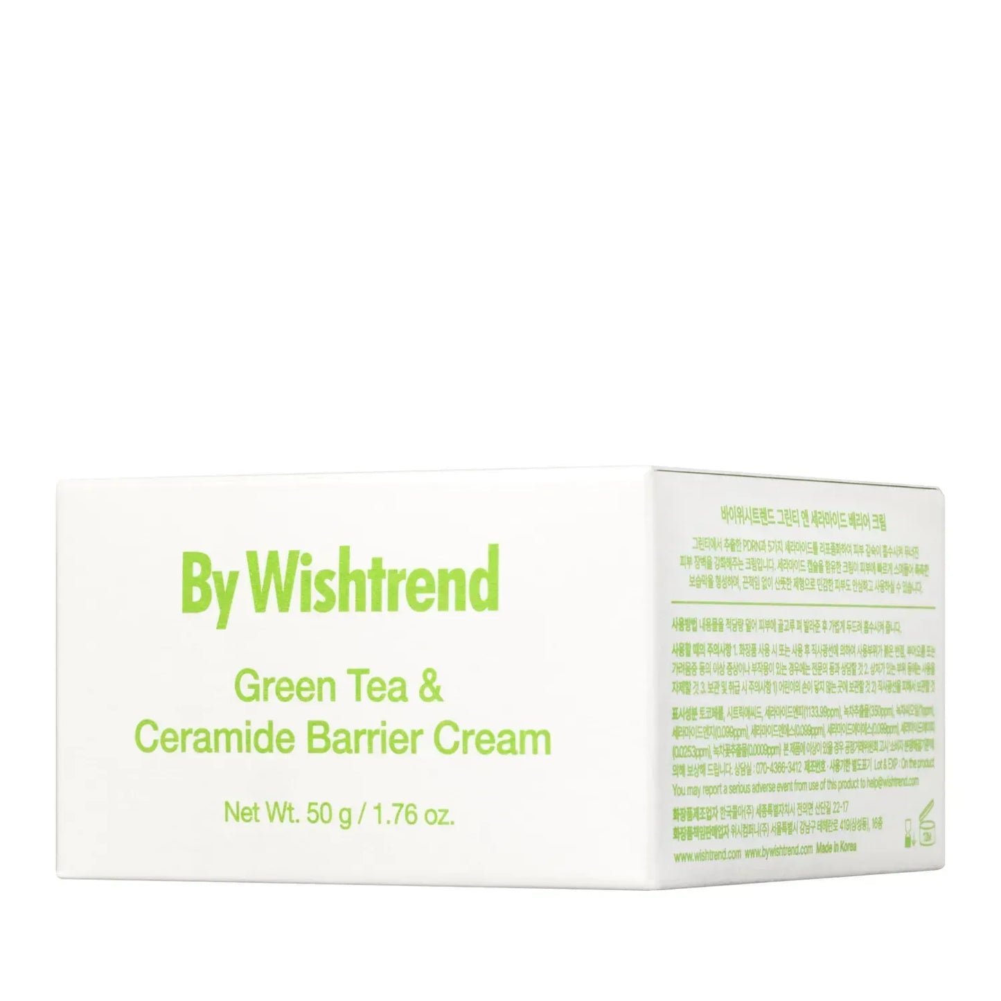Відновлювальний крем із зеленим чаєм та церамідами By Wishtrend Green Tea Ceramide Barrier Cream 50g